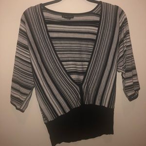 Black & white open sweater